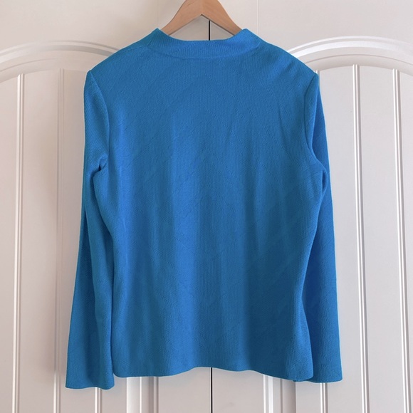 Ming Wang NWT‎ Women’s Blue Hook Eye Jacket Blazer Size L - Picture 6 of 10